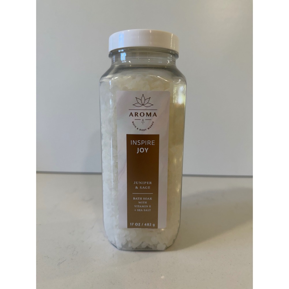Bath and Body Works Aroma Inspire Joy Juniper Sage Bath Soak 17 oz Sea Salt